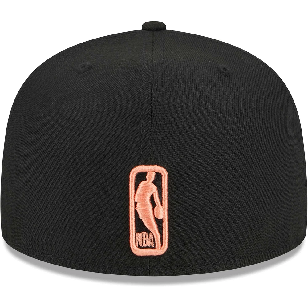 Casquette ajustée 59FIFTY Miami Heat noire à fleurs sur le côté New Era pour homme