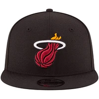 Men's New Era Black Miami Heat Official Team Color 9FIFTY Snapback Hat