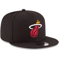 Men's New Era Black Miami Heat Official Team Color 9FIFTY Snapback Hat