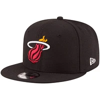 Men's New Era Black Miami Heat Official Team Color 9FIFTY Snapback Hat