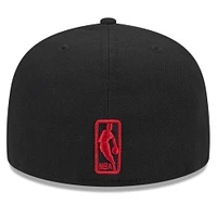 Men's New Era Black Miami Heat  Rally Drive Side Patch 59FIFTY Fitted Hat