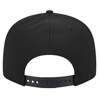 Men's New Era Black Miami Heat Script Side Patch 9FIFTY Snapback Hat