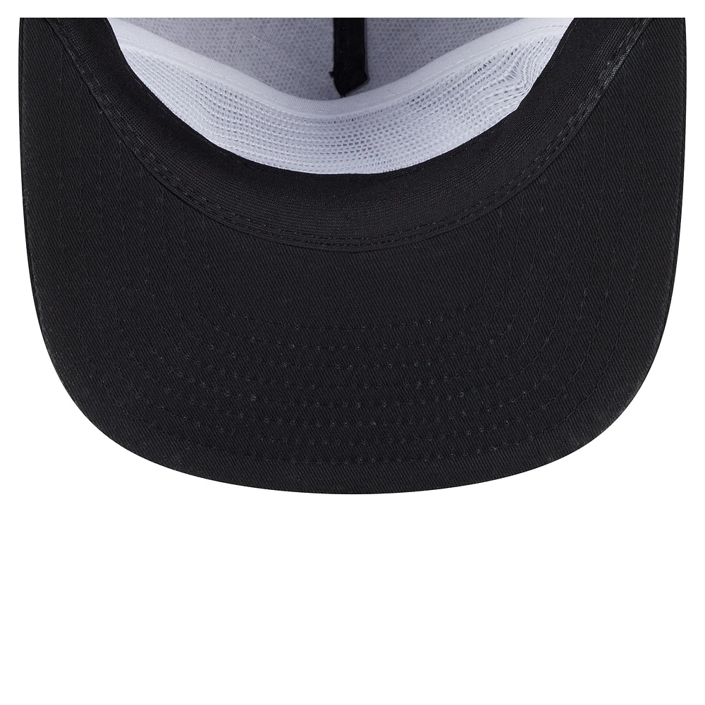 Men's New Era Black Miami Heat Team Text Golfer Snapback Hat