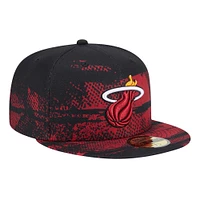 Men's New Era Black Miami Heat Tip-Off 59FIFTY Fitted Hat