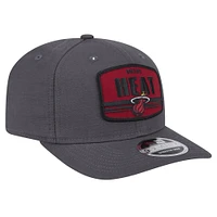 Men's New Era Graphite Miami Heat Team Elevated Patch 9SEVENTY Adjustable Hat