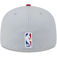 Men's New Era Gray/Red Miami Heat Tip-Off Two-Tone 59FIFTY Fitted Hat