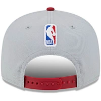 Men's New Era Gray/Red Miami Heat Tip-Off Two-Tone 9FIFTY Snapback Hat