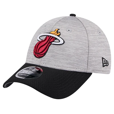 Casquette réglable bicolore 9FORTY Miami Heat Active Digi-Tech New Era gris chiné/noir pour hommes