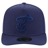 Men's New Era  Navy Miami Heat Colorpack A-Frame Pinch Front 59FIFTY Fitted Hat