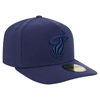Men's New Era  Navy Miami Heat Colorpack A-Frame Pinch Front 59FIFTY Fitted Hat