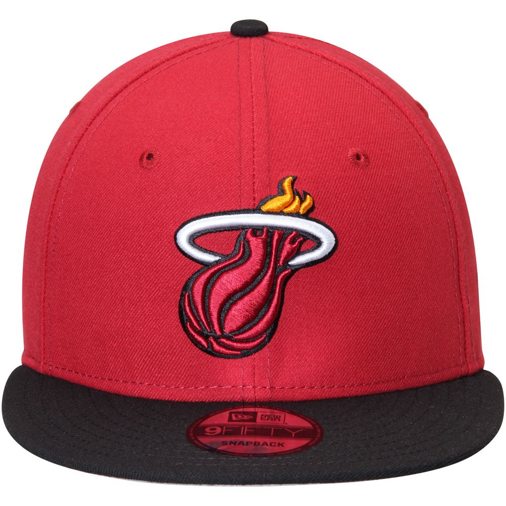 Men's New Era Red/Black Miami Heat 2-Tone 9FIFTY Adjustable Snapback Hat