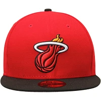 Men's New Era Red/Black Miami Heat Official Team Color 2Tone 59FIFTY Fitted Hat