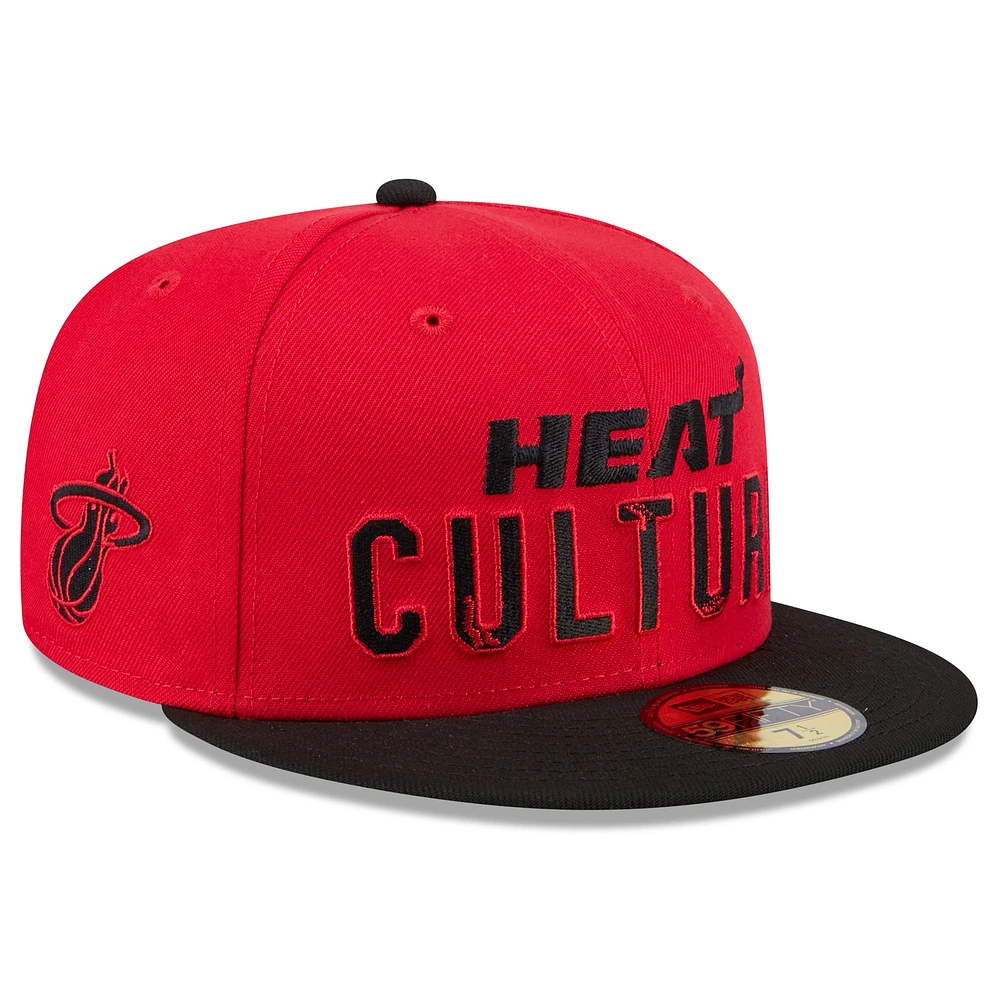 Casquette ajustée 59FIFTY Miami Heat 2024/25 City Edition pour homme New Era rouge