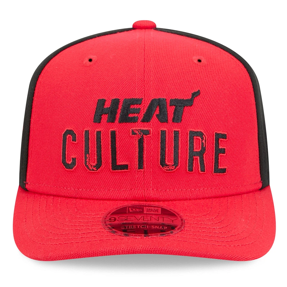 Casquette extensible à boutons-pression Miami Heat 2024/25 City Edition 9SEVENTY rouge New Era pour homme