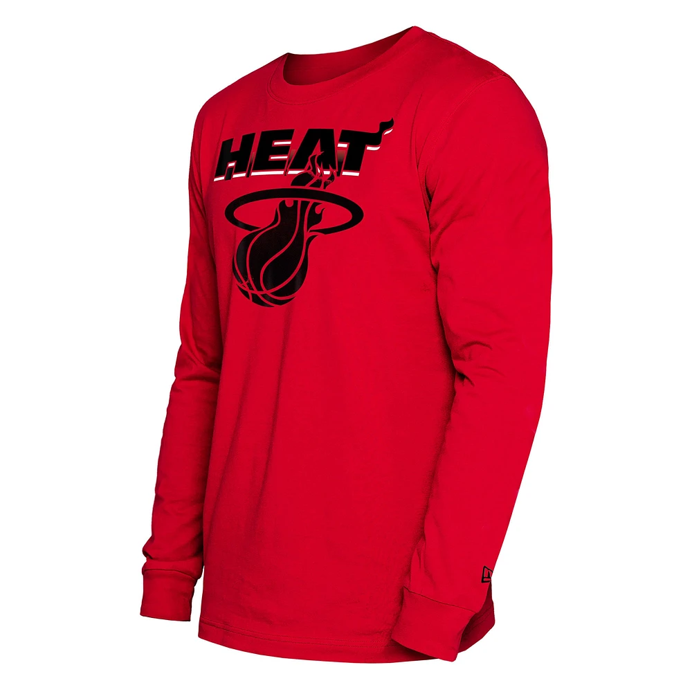 T-shirt à manches longues rouge Miami Heat 2024/25 City Edition pour homme New Era