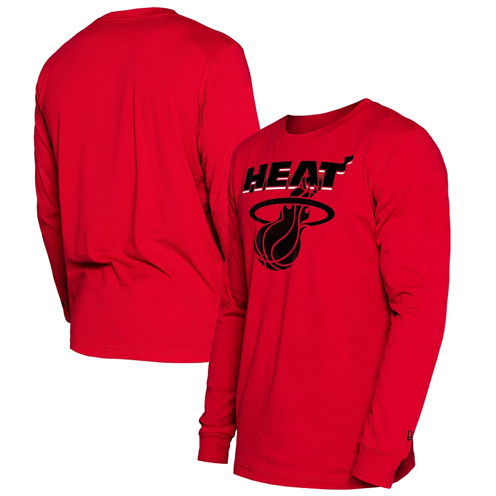 T-shirt à manches longues rouge Miami Heat 2024/25 City Edition pour homme New Era