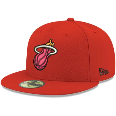 Miami Heat New Era Official Team Color 59FIFTY Fitted Hat - Red