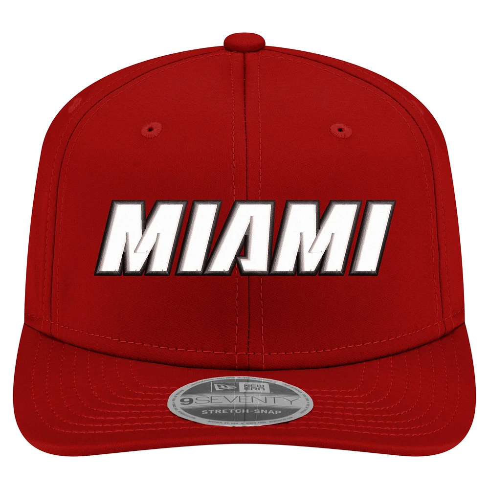 Men's New Era  Red Miami Heat Statement Edition Jersey Hook 9SEVENTY Stretch-Snap Hat