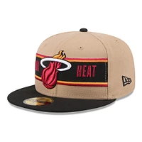 Men's New Era Tan/Black Miami Heat 2024 NBA Draft 59FIFTY Fitted Hat