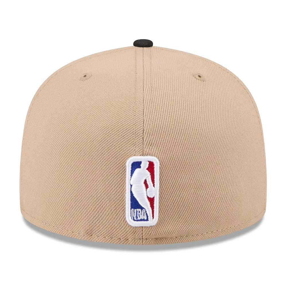 Casquette ajustée New Era pour hommes, beige/noir