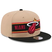 Men's New Era Tan/Black Miami Heat 2024 NBA Draft 9FIFTY Snapback Hat