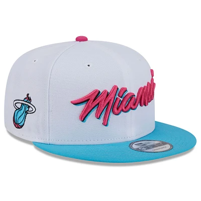 Casquette snapback alternative 9FIFTY Miami Heat 2024/25 City Edition New Era blanche pour homme