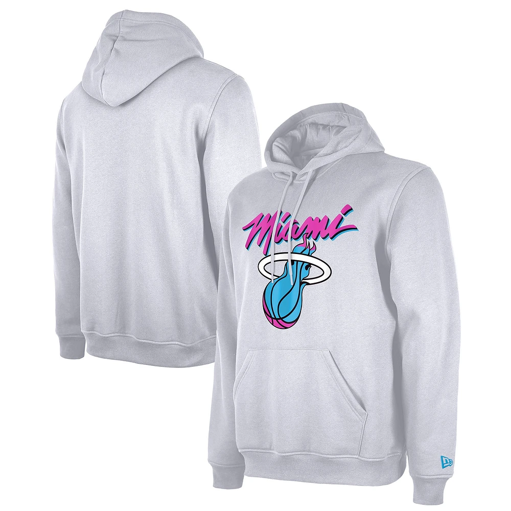 Sweat à capuche blanc Miami Heat 2024/25 City Edition pour homme New Era