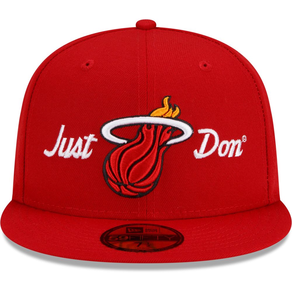 Men's New Era x Just Don Red Miami Heat 59FIFTY Fitted Hat