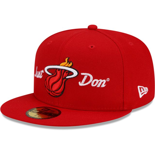 Casquette ajustée 59FIFTY Miami Heat rouge New Era x Just Don pour homme