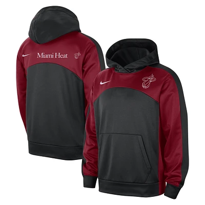 Men's Nike Black/Red Miami Heat Authentic Starting Five Force Performance Pullover Hoodie