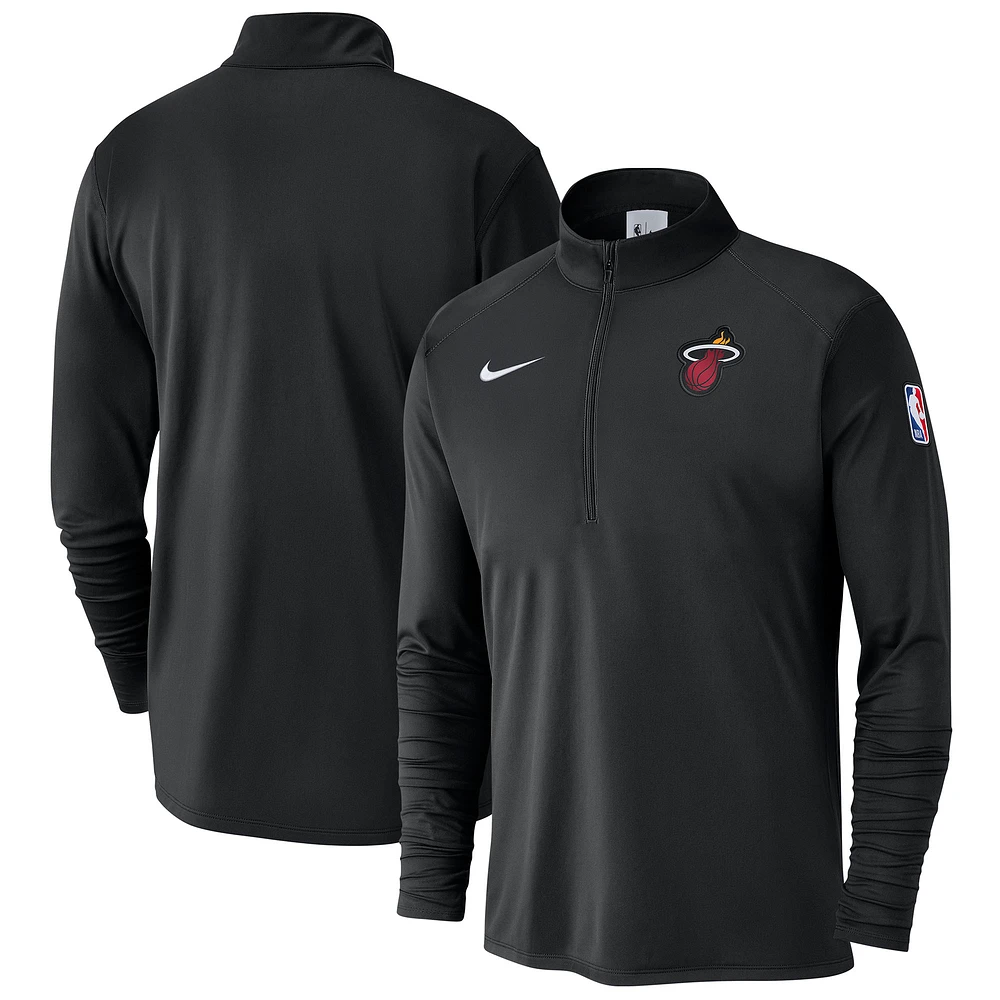 Men's Nike Black Miami Heat 2024/25 Courtside Performance Half-Zip Top