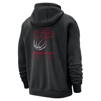 Men's Nike Black Miami Heat Courtside Club Pullover Hoodie