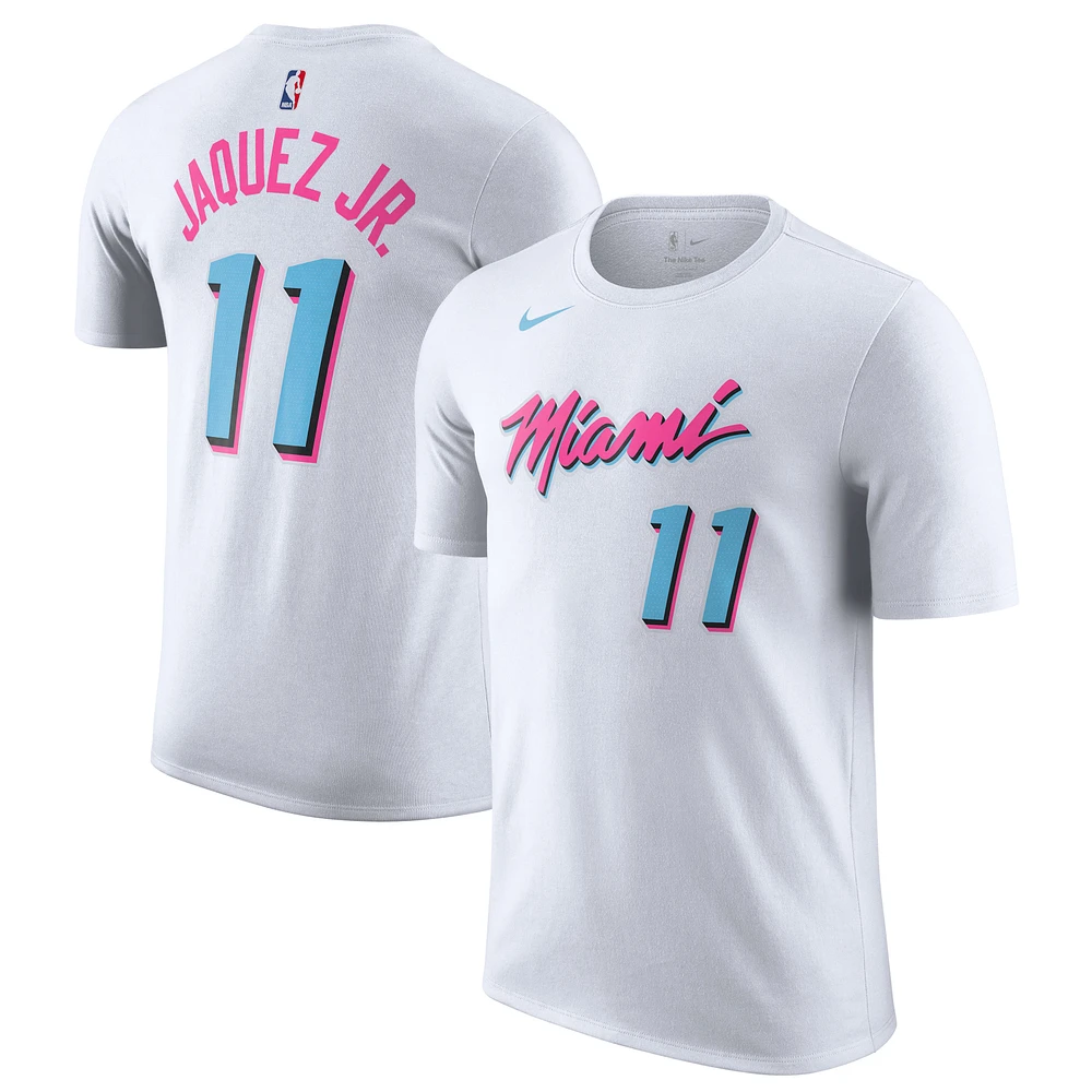 T-shirt Nike Jaime Jaquez Jr. pour homme, blanc, édition City Miami Heat 2024/25, nom et numéro