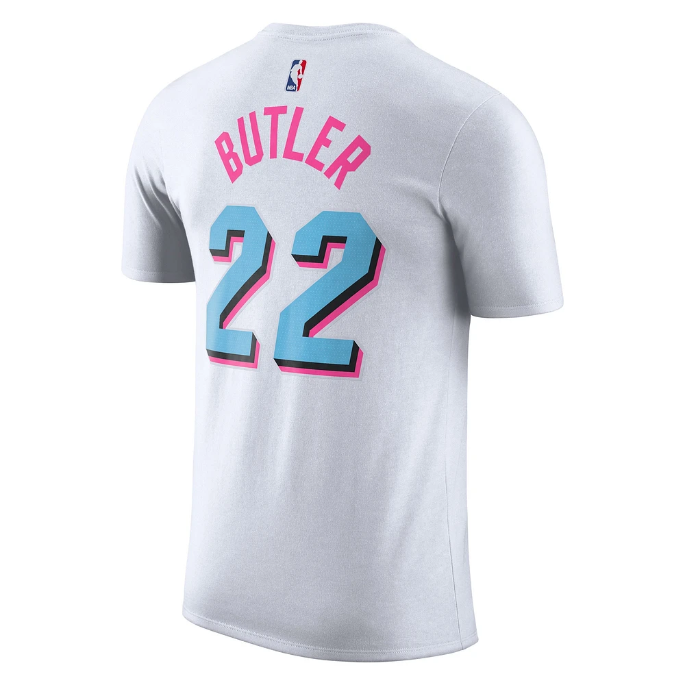 Men's Nike Jimmy Butler White Miami Heat 2024/25 City Edition Name & Number T-Shirt