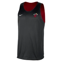 Maillot d'entraînement réversible en maille Nike rouge/noir Miami Heat Courtside pour homme
