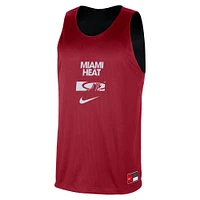 Maillot d'entraînement réversible en maille Nike rouge/noir Miami Heat Courtside pour homme
