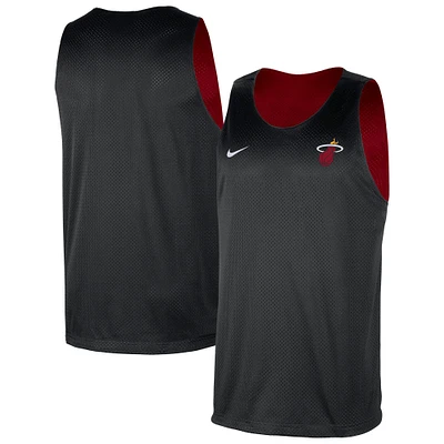 Maillot d'entraînement réversible en maille Nike rouge/noir Miami Heat Courtside pour homme