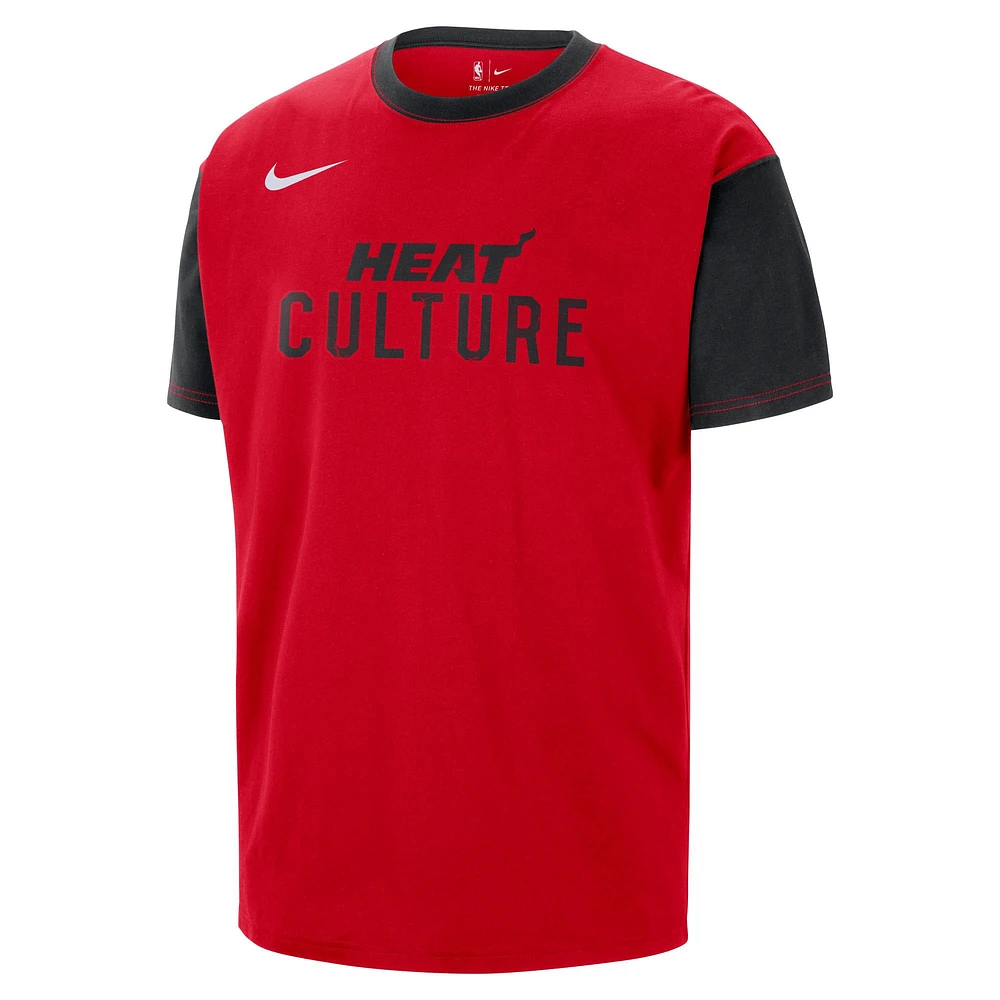 Men's Nike Red Miami Heat 2024/25 City Edition Courtside Color Block T-Shirt