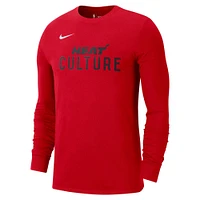 Men's Nike Red Miami Heat 2024/25 City Edition Essential Logo Long Sleeve T-Shirt