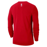 Men's Nike Red Miami Heat 2024/25 City Edition Essential Logo Long Sleeve T-Shirt