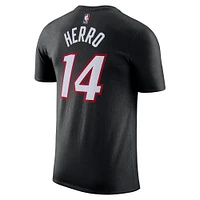 Men's Nike Tyler Herro Black Miami Heat Icon 2022/23 Name & Number T-Shirt