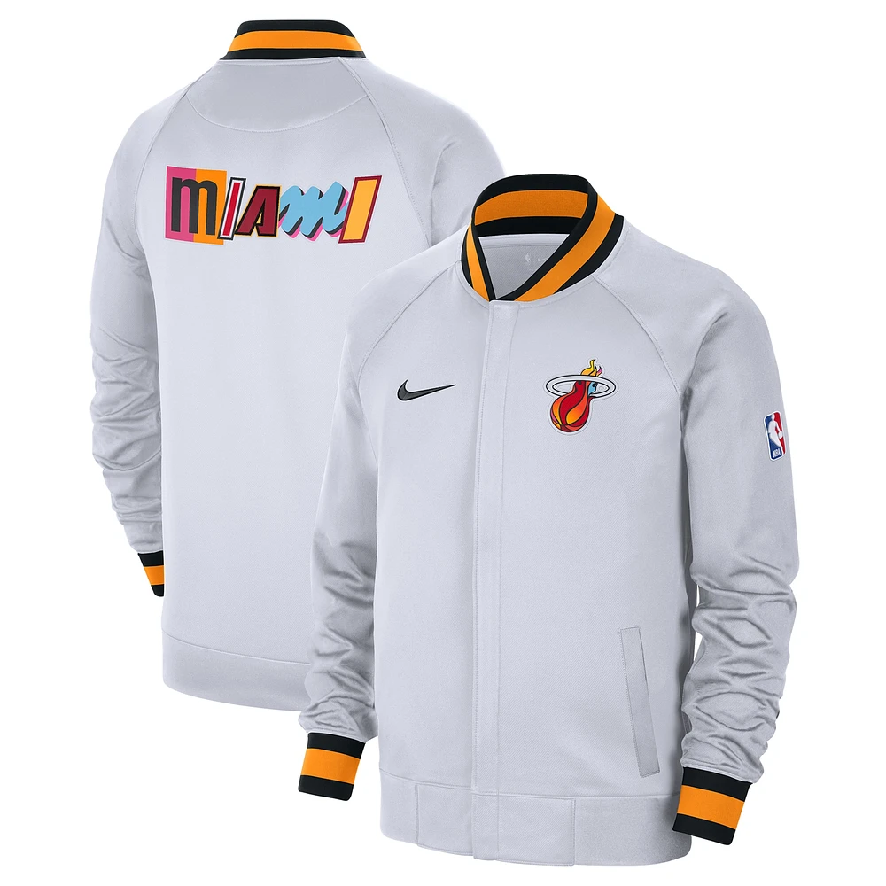 Veste Homme Nike Miami Heat 2022/23 City Edition Showtime Thermaflex Full-Zip Blanc/Noir