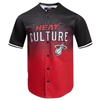 Maillot de baseball en maille Pro Standard noir Miami Heat 2023/24 City Edition pour hommes