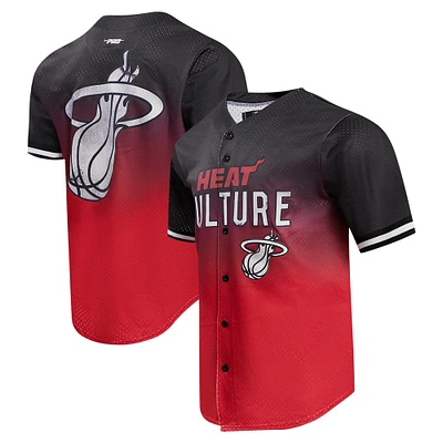 Maillot de baseball en maille Pro Standard noir Miami Heat 2023/24 City Edition pour hommes