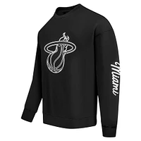 Men's Pro Standard Black Miami Heat Paint the City Drop Shoulder Sweatshirt