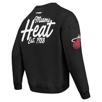 Men's Pro Standard Black Miami Heat Paint the City Drop Shoulder Sweatshirt