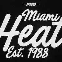 Men's Pro Standard Black Miami Heat Paint the City Drop Shoulder Sweatshirt