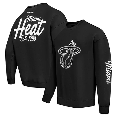 Men's Pro Standard Black Miami Heat Paint the City Drop Shoulder Sweatshirt