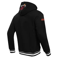 Sweat à capuche Pro Standard noir Miami Heat Script Tail pour hommes