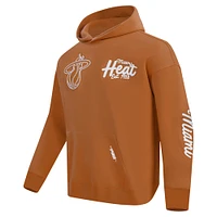 Sweat à capuche épaules tombantes Miami Heat Paint the City Pro Standard pour homme marron